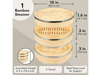 Panier vapeur à 2 niveaux renforcé