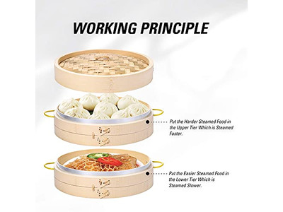 Cuisine bambou - Panier vapeur 3 étages