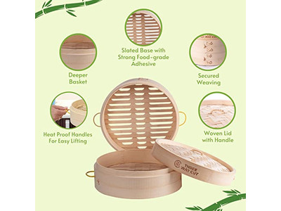 Panier vapeur pliable 25 cm en bambou