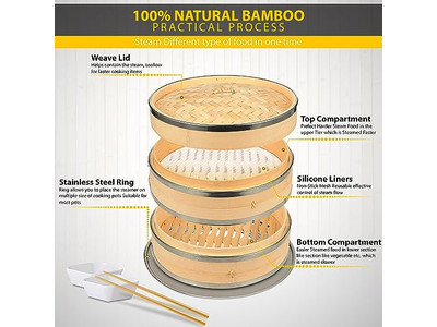 Conteneur vapeur - Panier vapeur en bambou