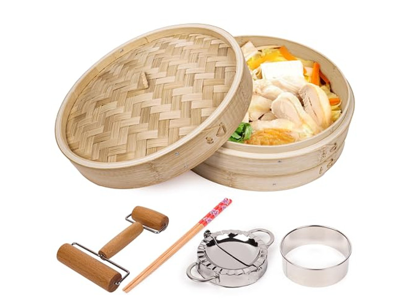 Panier vapeur en bambou pour dim sum 10